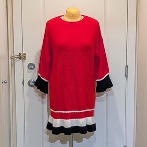 EUC Van Chao XL Knit Ruffle Sweater Dress - SEE SIZE NOTES